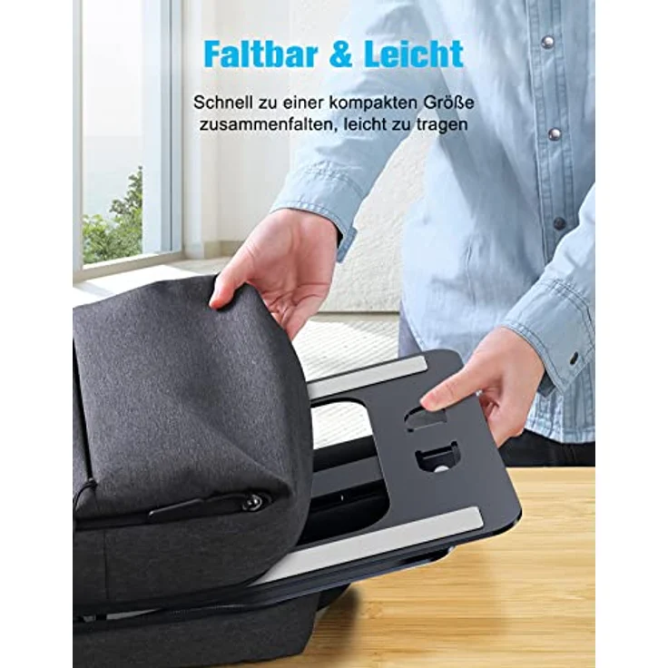 Babacom Laptop Ständer, Höhenverstellbarer, Faltbarer Stand aus Aluminiumlegierung, Ergonomisch und Belüftet, Kompatibel mit Laptops 10-16" (Schwarz) – Bild 4