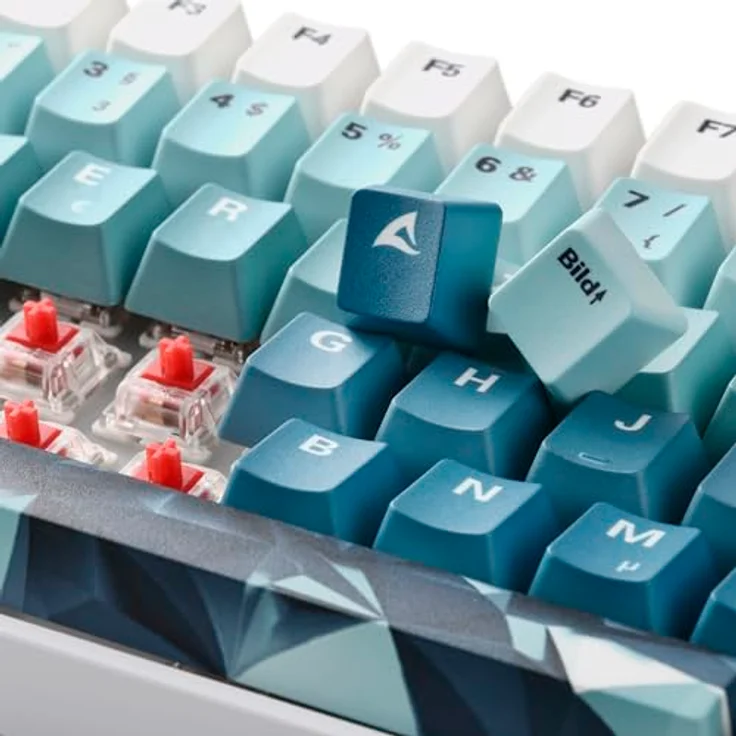 Sharkoon SKILLER SGK50 S3 Design Bundle D1, Mauspad und PBT-Tastenkappen Set für 75%-Tastaturen, 900 x 400 mm, deutsches Layout – Bild 4