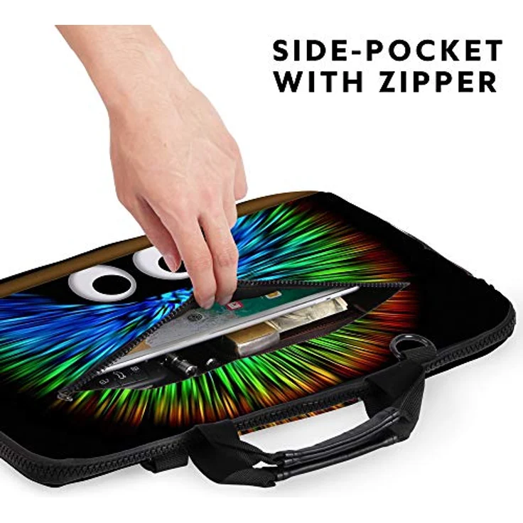 Sidorenko Laptoptasche 17/17,3 Zoll - Moderne Notebooktasche aus Canvas - Hochwertige Laptop Tasche - Schmutz- & Wasserabweisende Laptop Bag mit Zubehörfach – Bild 2