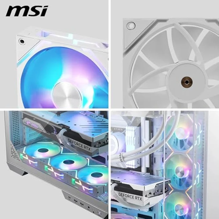 MSI MPG EZ120 ARGB WHITE-3W, 120 mm PC Lüfter mit RGB-Beleuchtung, 3er Pack, Weiss – Bild 5