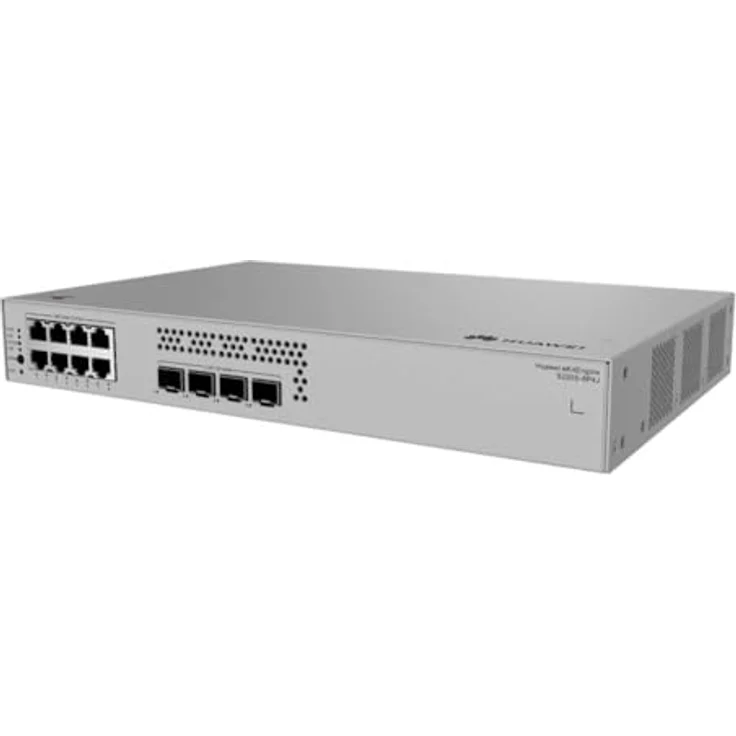 Huawei S220S-8P4J, Managed Rack Switch mit 8x Gigabit Ethernet Ports, 128 W PoE+, 36 Gbit/s Switching-Kapazität, Grau – Bild 1
