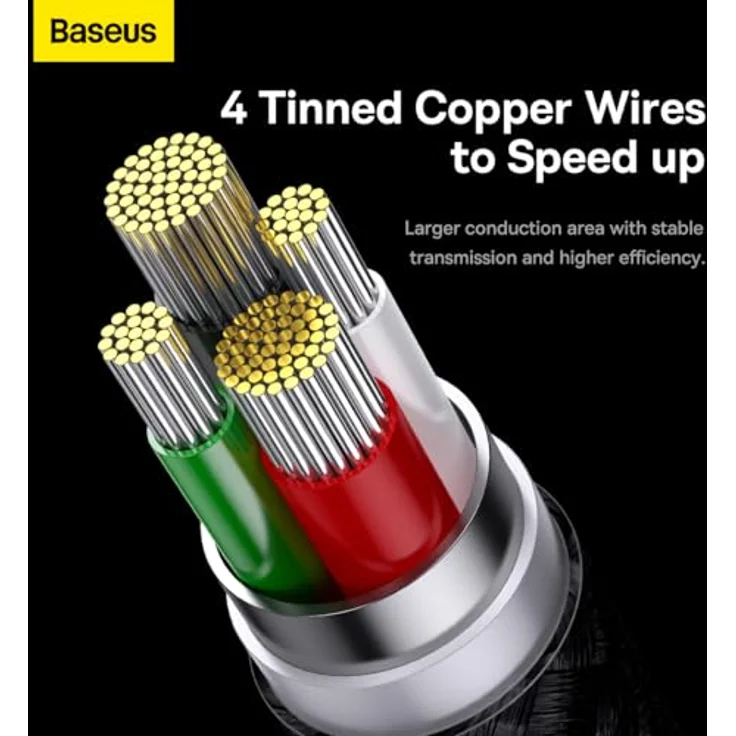 Baseus StarSpeed 3-in-1 USB-Kabel, USB-C / Micro-USB / Lightning, 3,5 A, 1,2 m, schwarz – Bild 5