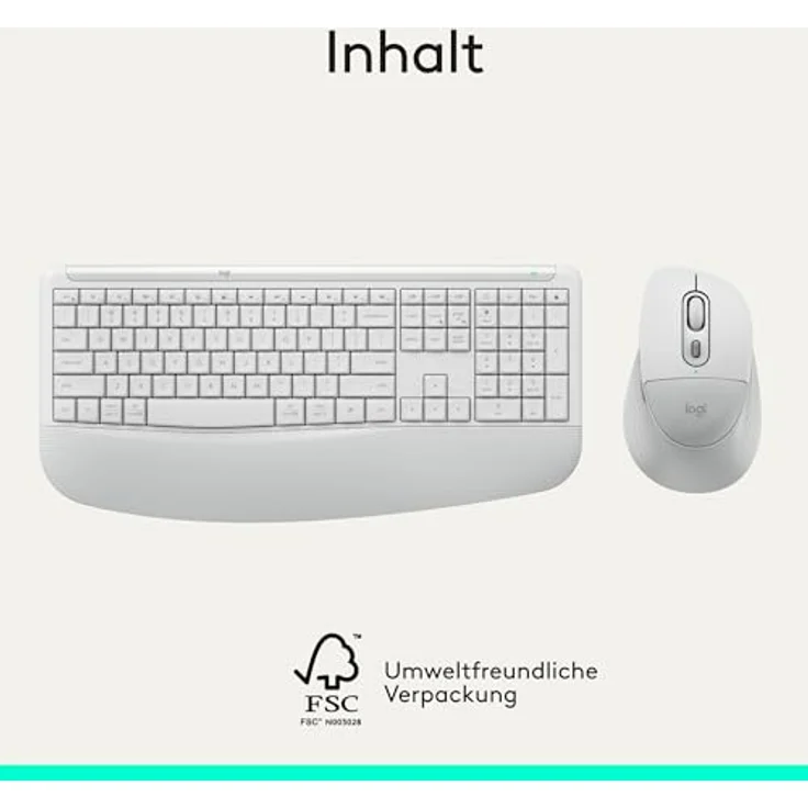 LOGITECH Signature Comfort Plus MK880, kabelloses Maus- und Tastaturset mit ergonomischer Handballenauflage, Off White – Bild 16