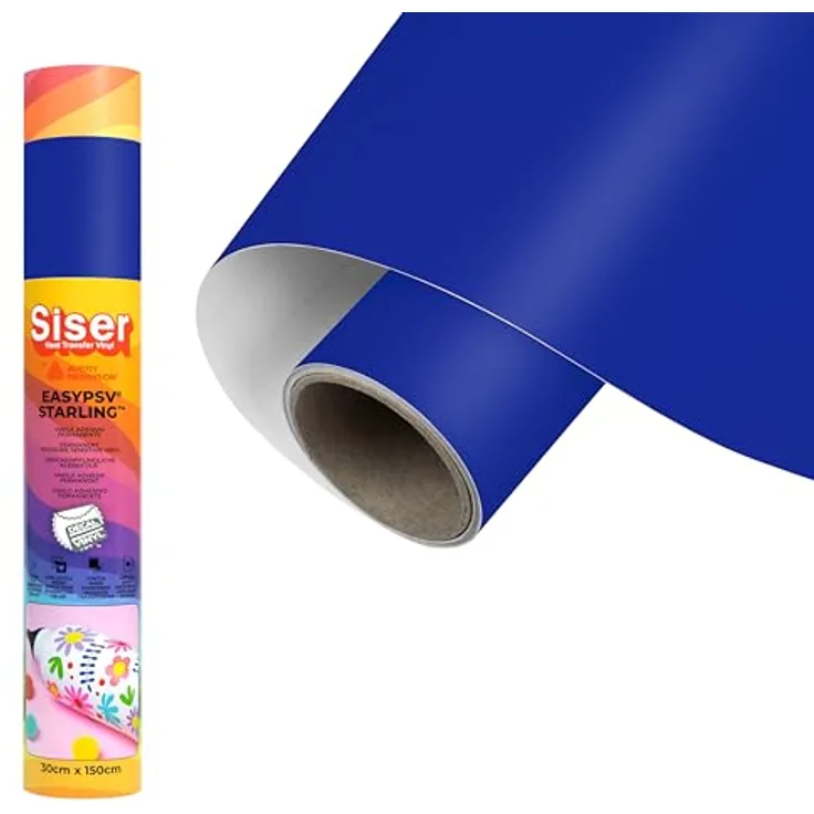 Siser EasyPSV Starling selbstklebende Folie, Schnittbreite 30 cm, Cobalt, spülmaschinenfest, matte Oberfläche