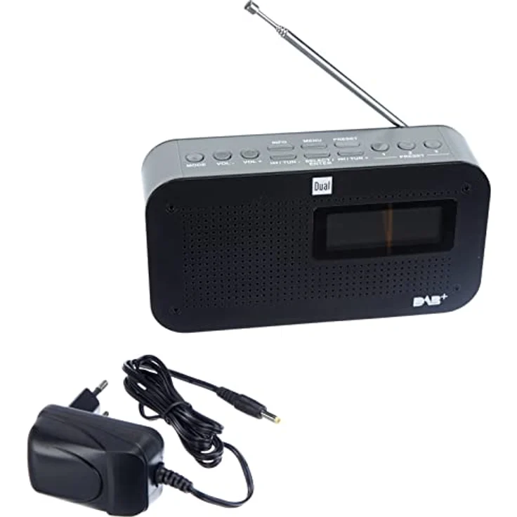 Dual DAB 71 Portables Digitalradio (UKW-DAB+ Tuner, Senderspeicherfunktion, LC-Display, Netz- oder Batteriebetrieb) Schwarz – Bild 3