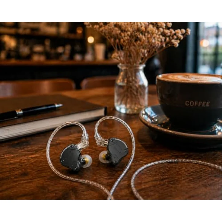 KZ ZS10 PRO X, Kabelgebundene In-Ear Kopfhörer mit Mikrofon, 20 Hz - 40 kHz Frequenzbereich, hohe Empfindlichkeit 112 dB, transparent und schwarz – Bild 8