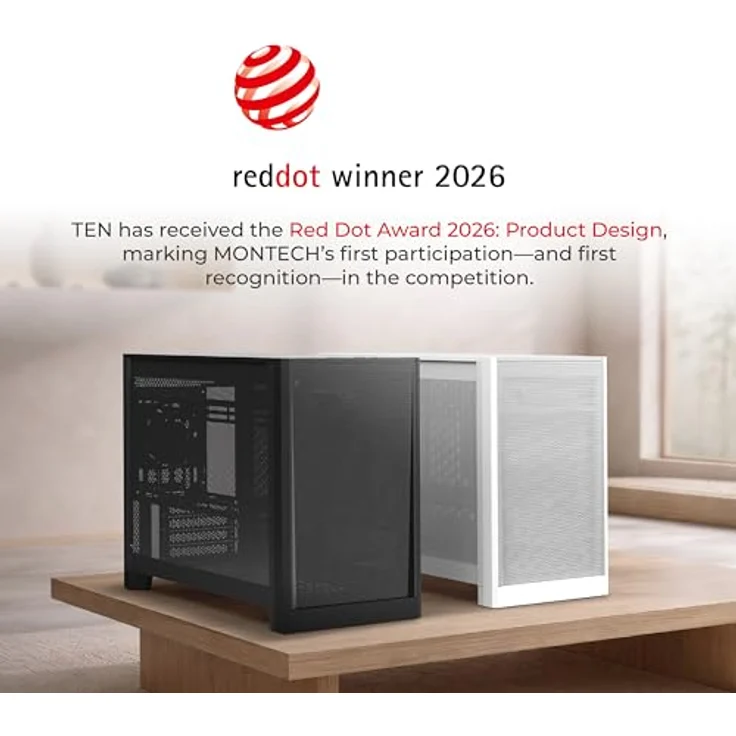 MONTECH PC-Gehäuse Montech TEN White, Tower-Gehäuse mit modularer Bauweise und exzellentem Airflow, Micro-ATX und Mini-ITX Unterstützung – Bild 2