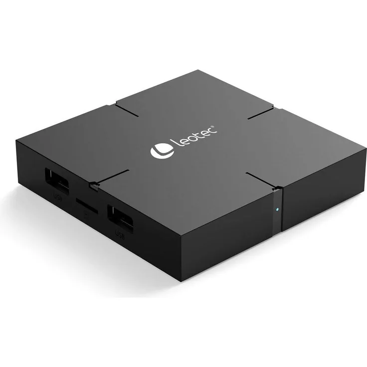 Leotec REPRODUCTOR ANDROID 11 TV BOX 4K SHOW2 216 S905W2, Streaming Box mit Quad-Core, 2 GB RAM, 16 GB Speicher, Schwarz