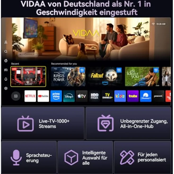 Blackview PV1000 MAX, 4K Heimkino-Beamer mit VIDAA OS, 1000 ANSI Lumen, Dolby Audio, smart und sicher für Outdoor-Nutzung – Bild 2
