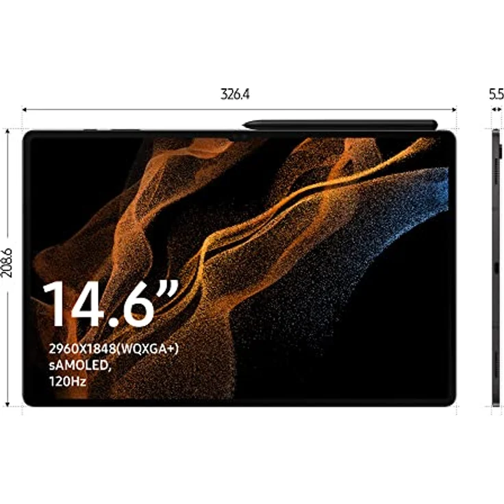 Samsung Galaxy Tab S8 Ultra Quad-HD Auflösung 14,6 Zoll, WLAN-Tablet, 128 GB Speicher, Android 12, Graphite – Bild 2