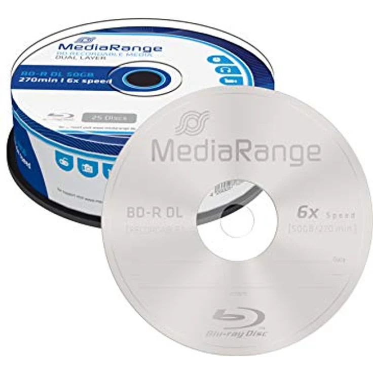 MediaRange BD-R Dual Layer 50GB 6-Fache Schreibgeschwindigkeit, 25er Cakebox - Preisvergleich – Bild 2