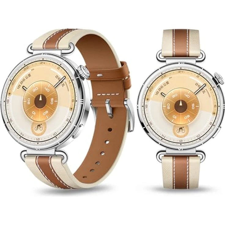 GIOPUEY Echtleder Armband für Huawei Watch GT 6 41mm/GT5/GT4, verschleißfest und atmungsaktiv, braun – Bild 5
