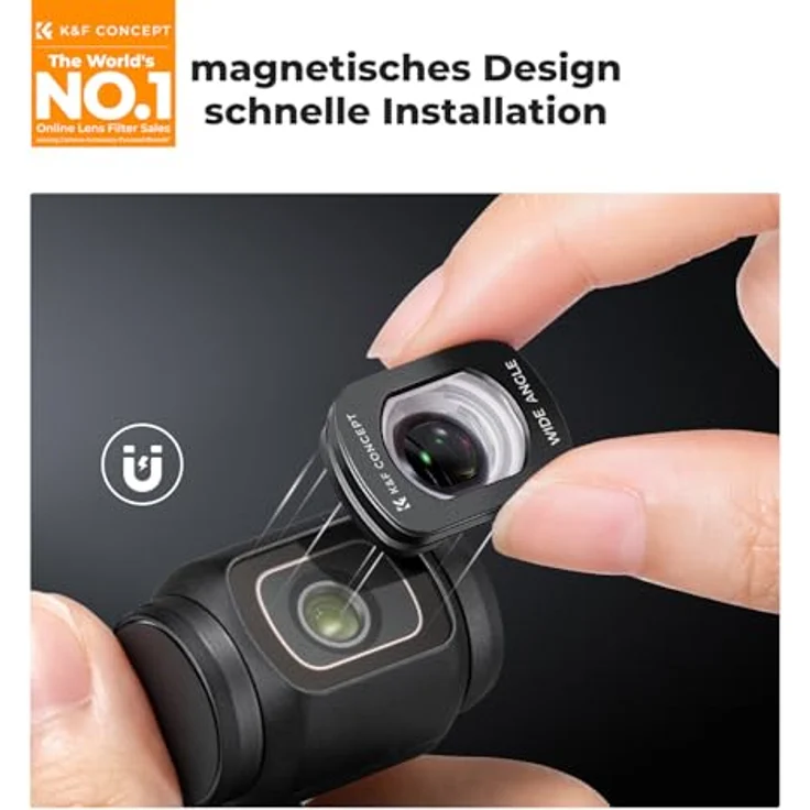 K&F CONCEPT FD161 magnetisches Weitwinkelobjektivfilter, kompatibel mit DJI Osmo Pocket 3/4, Aluminiumrahmen, kratzfest und wasserdicht – Bild 2