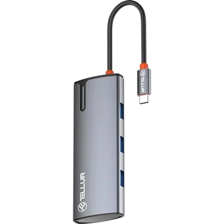 Tellur USB-C Hub, PD 3.0 100W, HDMI, 3X USB 3.0, kompakt und tragbar – Bild 3