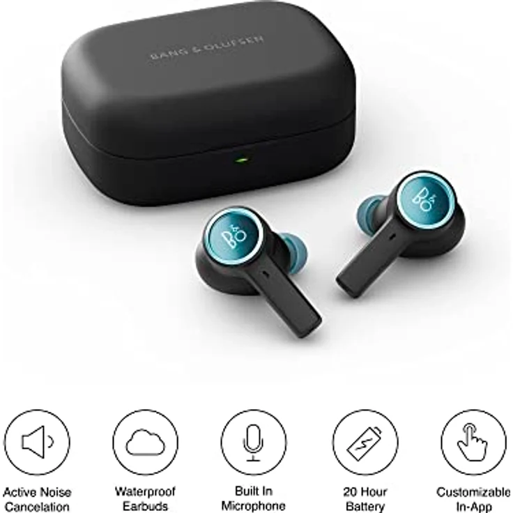 Bang & Olufsen Beoplay EX - Kabelloser Bluetooth Noise Cancelling In-Ear Kopfhörer, 6 Mikrofone, 28 Stdn Akkulaufzeit, Wasserdichte Kopfhörer für Arbeit, Sport, Freizeit + USB-C, Ladebox - Anthra/Oxy – Bild 2