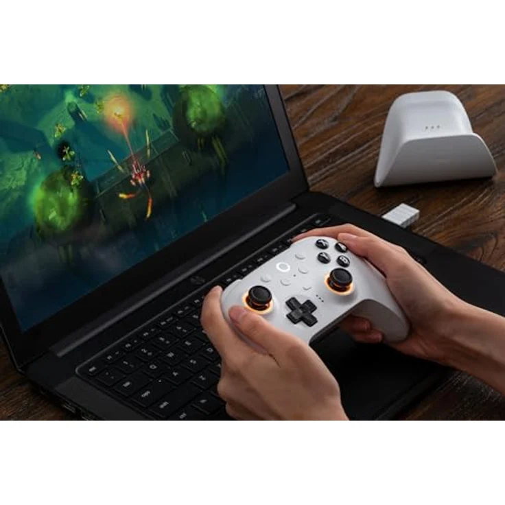 8bitdo Ultimate 2 Wireless Gaming Controller für Windows und Switch, Weiss, mit TMR Joysticks, anpassbarer RGB-Beleuchtung und programmierbaren Back Paddle Buttons – Bild 10