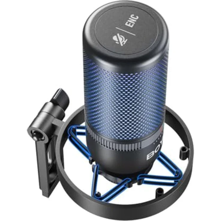 Boya K3 USB Mikrofon, beleuchtetes Kondensatormikrofon mit Geräuschunterdrückung und 48 kHz/24-Bit Audioqualität – Bild 3