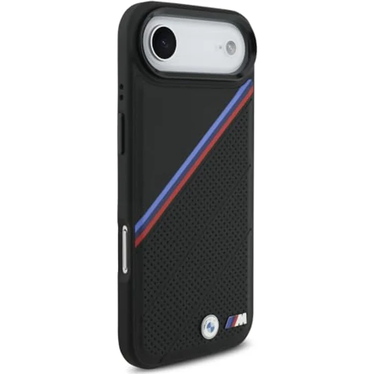CG MOBILE BMW M Tricolor Metal Logo Schutzhülle, Kunstleder/PC/TPU, kompatibel mit MagSafe für iPhone 17 Air (Schwarz) – Bild 4