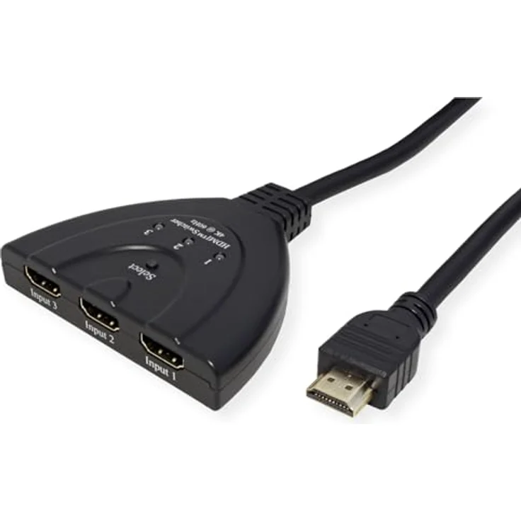VALUE 4K HDMI Switch, 3-Fach mit Umschaltung bis 4K60, automatische Erkennung, für drei HDMI-Quellen – Bild 2