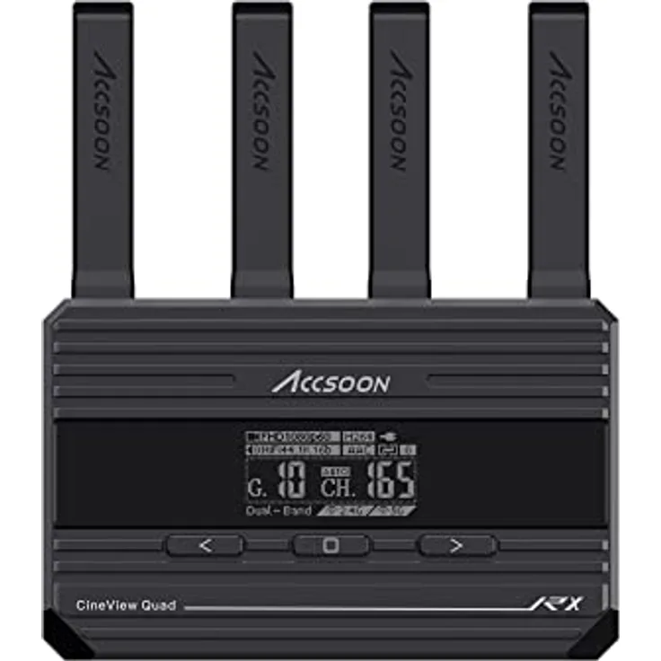 Accsoon - CineView Quad - Empfänger - SDI/HDMI - 1080p 23.98/24/25/29.97/30/50/59.94/60fps - OLED-Display - Übertragungsreichweite 500ft
