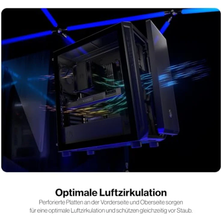 ENDORFY Arx 500 Core, PC-Gehäuse mit gehärteter Glas-Seitenwand, 2x140-mm-Lüfter, hohe Kompatibilität, einfache Konfiguration und Wartung, EY2A016 – Bild 2