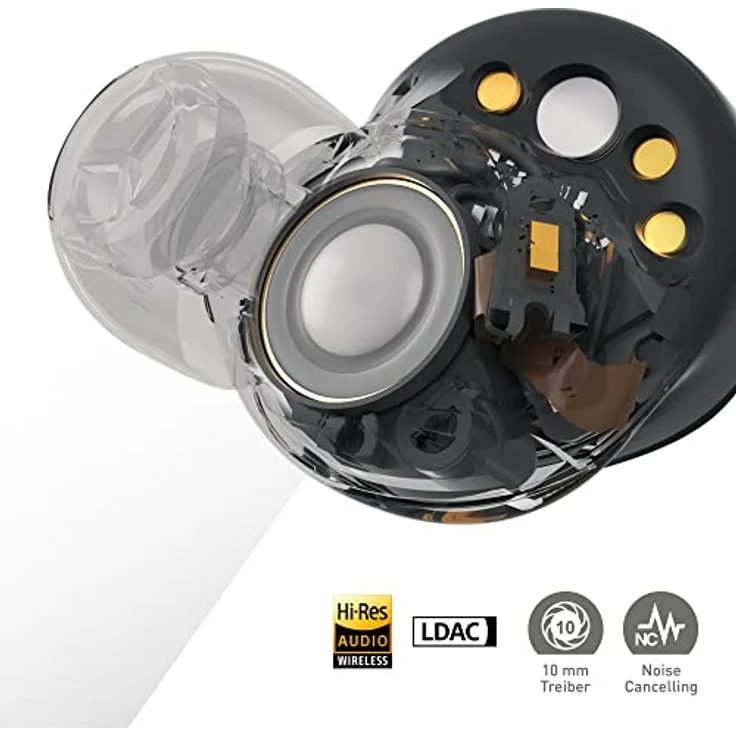 Technics EAH-AZ80E-A, In-Ear Kopfhörer mit 10-mm-Treibern, Geräuschunterdrückung, Touch-Steuerung und hoher Akkulaufzeit, schwarz – Bild 5