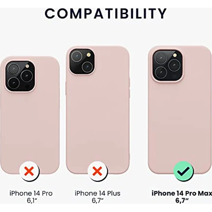kwmobile Handyhülle für iPhone 14 Pro Max, Silikon Case in Coconut Swirl, stoßfest mit kabellosem Laden und Anti-Rutsch Rückseite – Bild 2