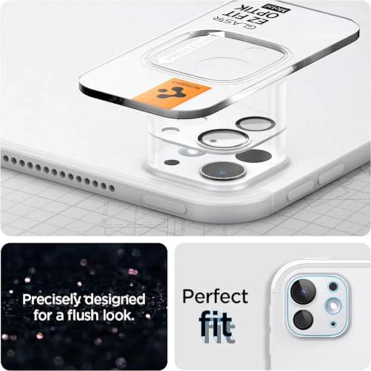 Spigen Glas.tR EZ Fit Optik Metal Kameraschutz kompatibel mit iPad Pro 13/11 Zoll M4 (2024), Silber, Volle Abdeckung, 9H Härte Folie – Bild 4
