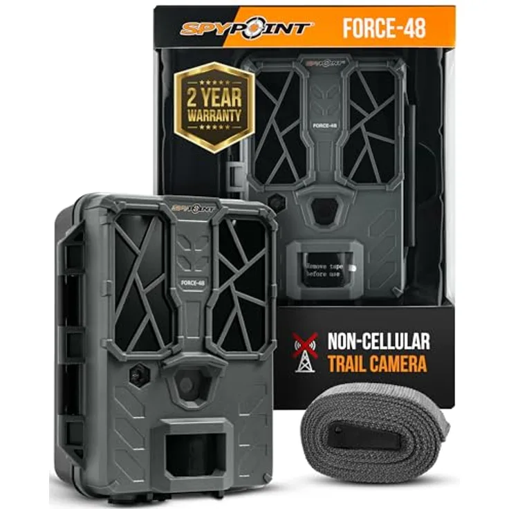 Spypoint Wildkamera 48 Megapixel mit Low-Glow-LEDs, Anthracite Black
