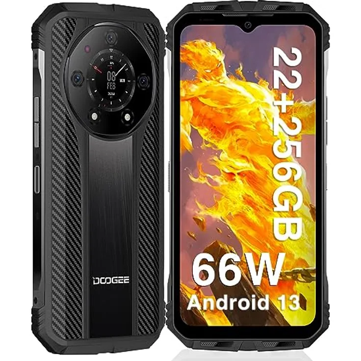 DOOGEE S110 Smartphone, 12 GB/256 GB, Schwarz