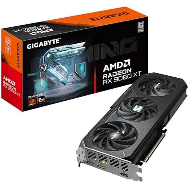 Gigabyte RX9060XT Gaming 8GB GDDR6 Grafikkarte, Next-Gen-Videokarte für kompromisslose Gaming-Performance – Bild 1