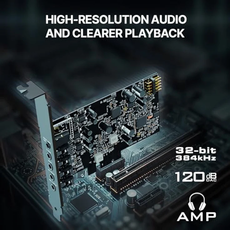 Creative Sound Blaster Audigy Fx Pro, 32-Bit Soundkarte mit 384 kHz, 7.1, PCI Express x1, 120 dB S/N – Bild 2
