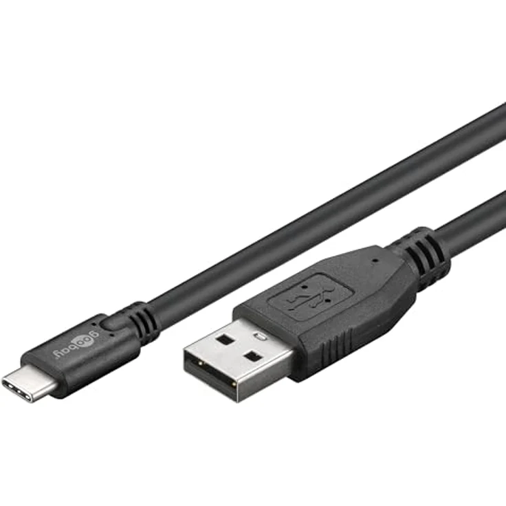 Goobay USB 2.0 Kabel USB-C auf USB A, schwarz, 1.8 m - geeignet für Geräte mit USB-C Anschluss (55468) – Bild 2
