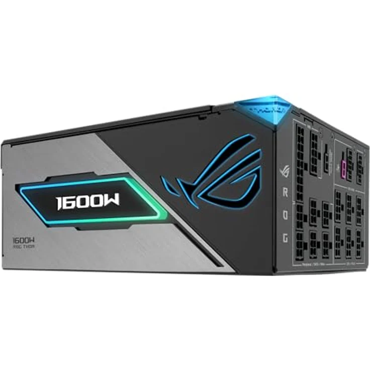 ASUS ROG Thor 1600W Titanium III Gaming Netzteil, GaN-MOSFET, Aura Sync RGB, PCIe 5.0 Ready, magnetisches OLED Display, 80+ Titanium & Cybenetics Lambda A+ Zertifizierung – Bild 3