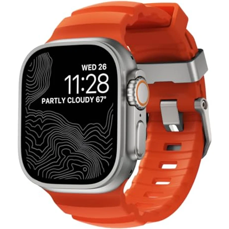 NOMAD Rocky Point Band für Apple Watch 42/44/45/49 mm, wasserfestes und leistungsstarkes Uhrenarmband mit Magma Connector Natural – Bild 1