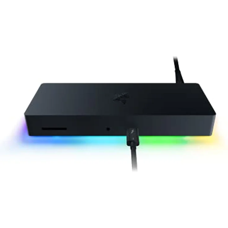 Razer Thunderbolt 4 Dock (Mercury) - Premium Hub mit RGB-Beleuchtung für Windows und Mac (10 Anschlüsse in einem, Ausgabe auf zwei 4K-Monitoren oder einen 8K-Monitor) Weiß – Bild 1