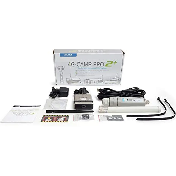 Alfa Network Alfa 4G Camp-Pro 2+ Global, All-in-One 4G Repeater Kit mit USB-Modem und Outdoor-Antenne