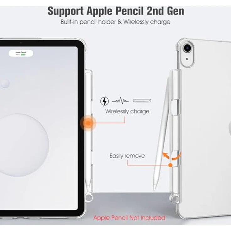 Fintie Hülle für iPad Air 11 Zoll M2, iPad Air 6 2024 Hülle, iPad Air 5 2022/ iPad Air 4 2020 10.9 Zoll mit Stifthalter, ultradünne leichte Schutzhülle Case mit transparenter Rückseite, Silber – Bild 5