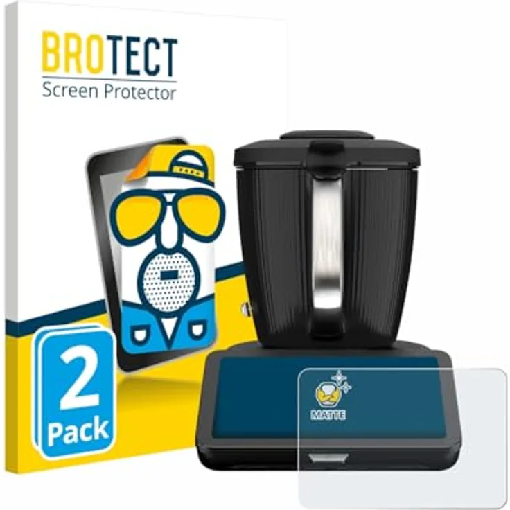 BROTECT Entspiegelungs-Schutzfolie für Vorwerk Thermomix TM7, 2er Set Matte Displayschutz-Folie, Anti-Reflex, Anti-Fingerprint, Kratzfest