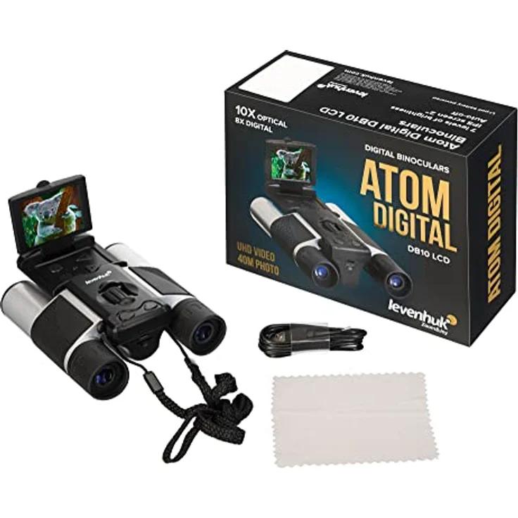 Levenhuk Atom Digital DB10 LCD Kompaktes, Leichtes und Leistungsstarkes Fernglas mit Integriertem LCD-Display, Foto- und Videorekorder – Bild 2