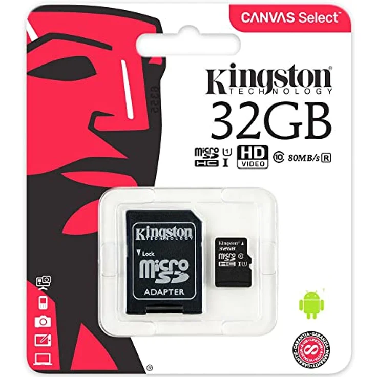 Kingston SDCS-32GB MicroSD Canvas Select Geschwindigkeiten der Klasse 10 UHS-I – bis zu 80 MB-s Lesezugriff (mit SD-Adapter)- Erwecken Sie HD-Videos zum Leben – Bild 3