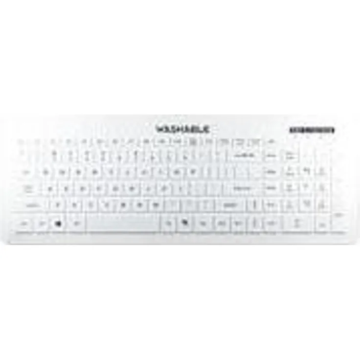 Man & Machine Europe manmachi Hygienetastatur, mechanische Tastatur mit 104 Tasten, kabelgebunden, weiß