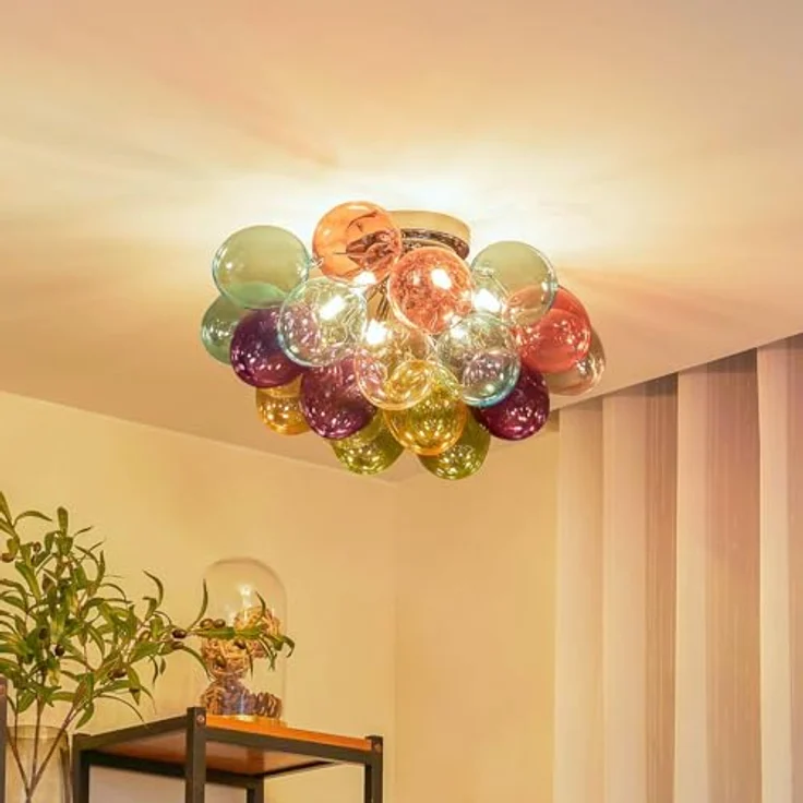 Lucande Deckenlampe Diborah, 6-flammige Designer-Wohnzimmerleuchte aus Glas mit G9-Fassung, modern und stilvoll – Bild 2