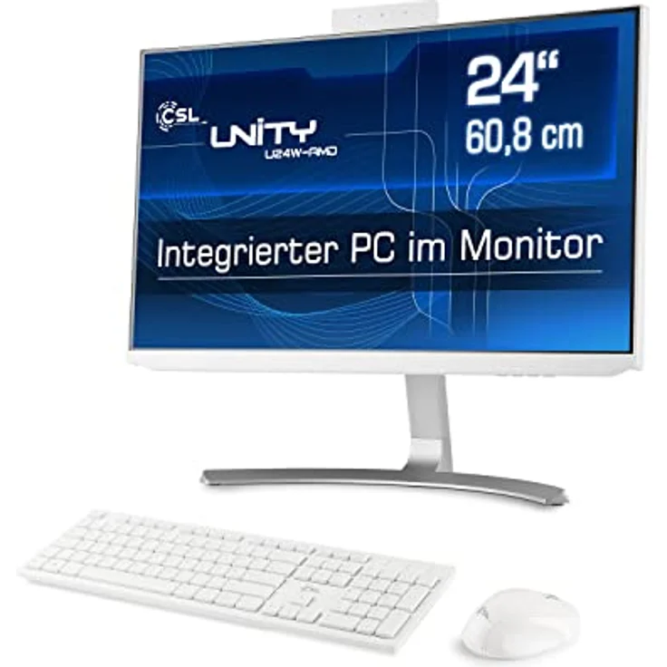 CSL-Computer All-in-One-PC Unity U24W-AMD, weiß, 60,5 cm (23,8 Zoll, Full HD) - Leistungsstarker AIO (AMD Ryzen 7 5700G CPU 8x3800 MHz, 1000 GB SSD, 16 GB DDR4-RAM, Windows 11 Pro) – Bild 1