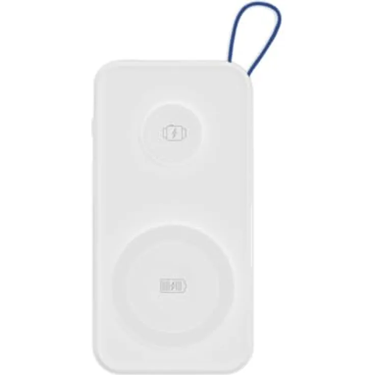 3mk PastelUp Powerbank 10,000mAh 22.5W USB 1A1C, kabellose Qi-Batterie in Weiss mit induktiver Ladestation