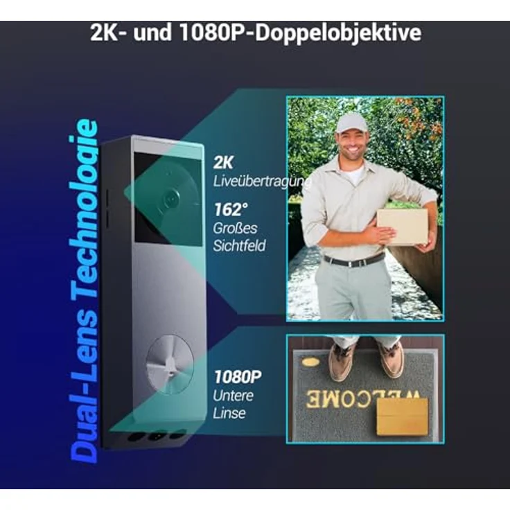 EZVIZ EP3x Pro Überwachungskamera, 2K Hauptkamera, 1080p Unterkamera, Solarladeoption, 32 GB eMMC-Speicher – Bild 2