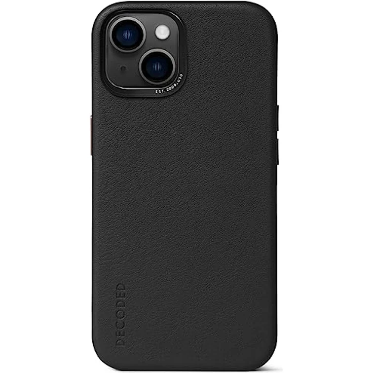 Decoded© Premium Leder Handyhülle - iPhone 14 Plus - Getestet von Apple - Extra Schutz - Stoßdämpfend - Schutzhülle - Rundumschutz - Klapphülle - Handy Hülle – Schwarz – Bild 1