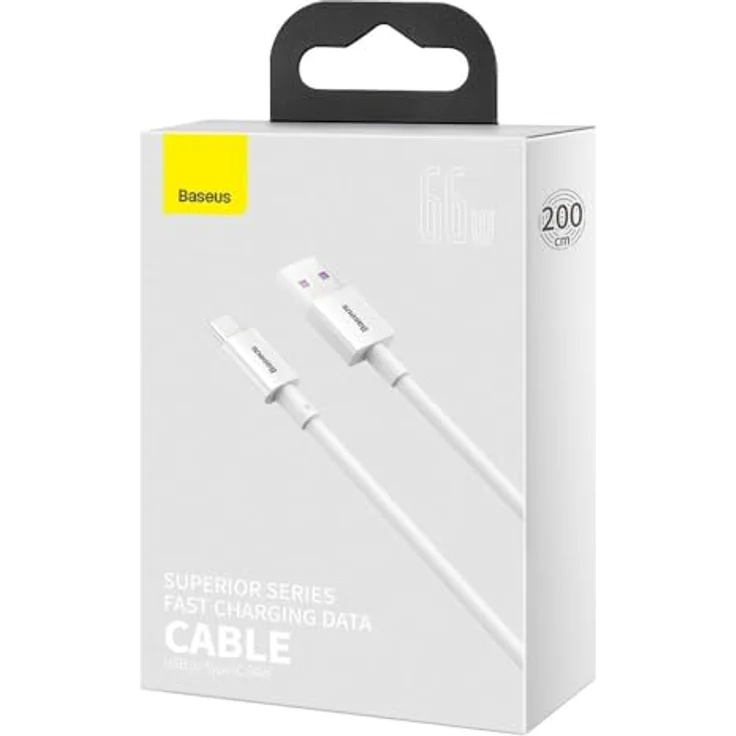 Baseus Cable Superior - USB to Type C - 66W 2 m (CATYS-A02) white – Bild 6