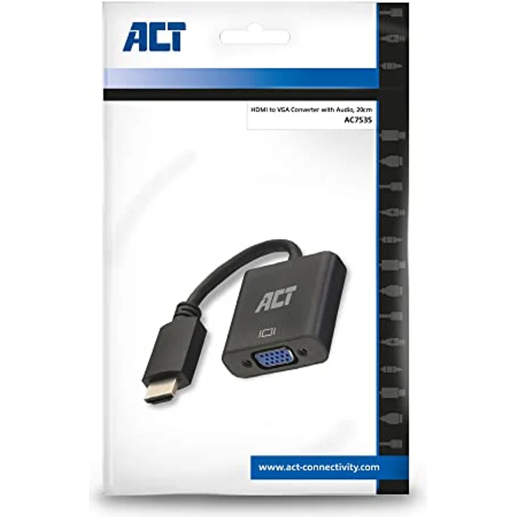 ACT HDMI auf VGA Adapter AC7535, UXGA 1920x1200, verbindet PC/Laptop mit VGA-Monitor/Projektor, hochwertige Verarbeitung, kompaktes Design – Bild 4