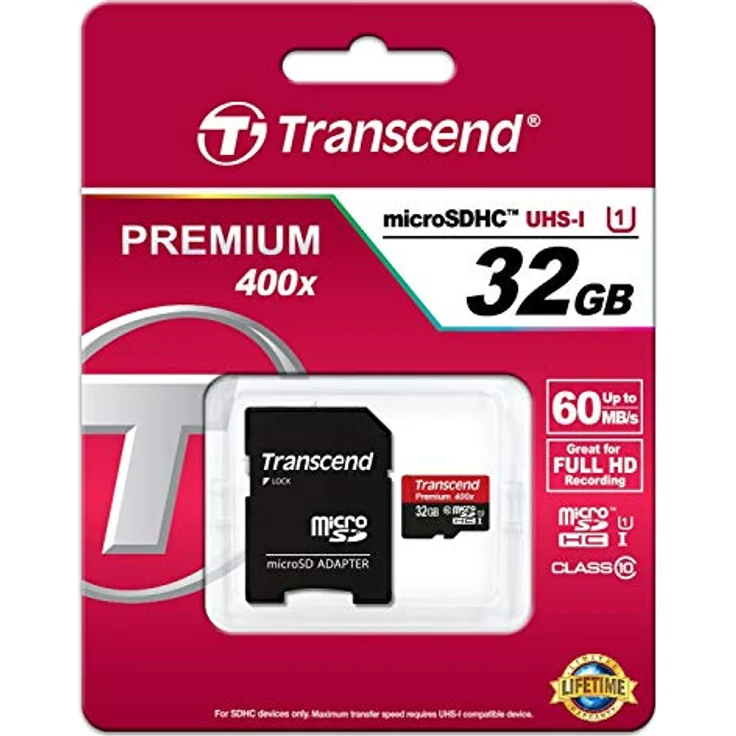 Transcend Premium microSDHC 32GB Class 10 UHS-I Speicherkarte mit SD-Adapter – Bild 3